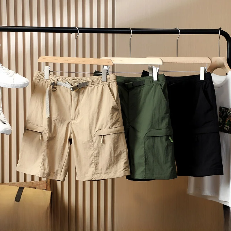 

ex Летние спортивные брюки с эластичным поясом, однотонная водонепроницаемая повседневная рабочая одежда orts для мужчин и женщин