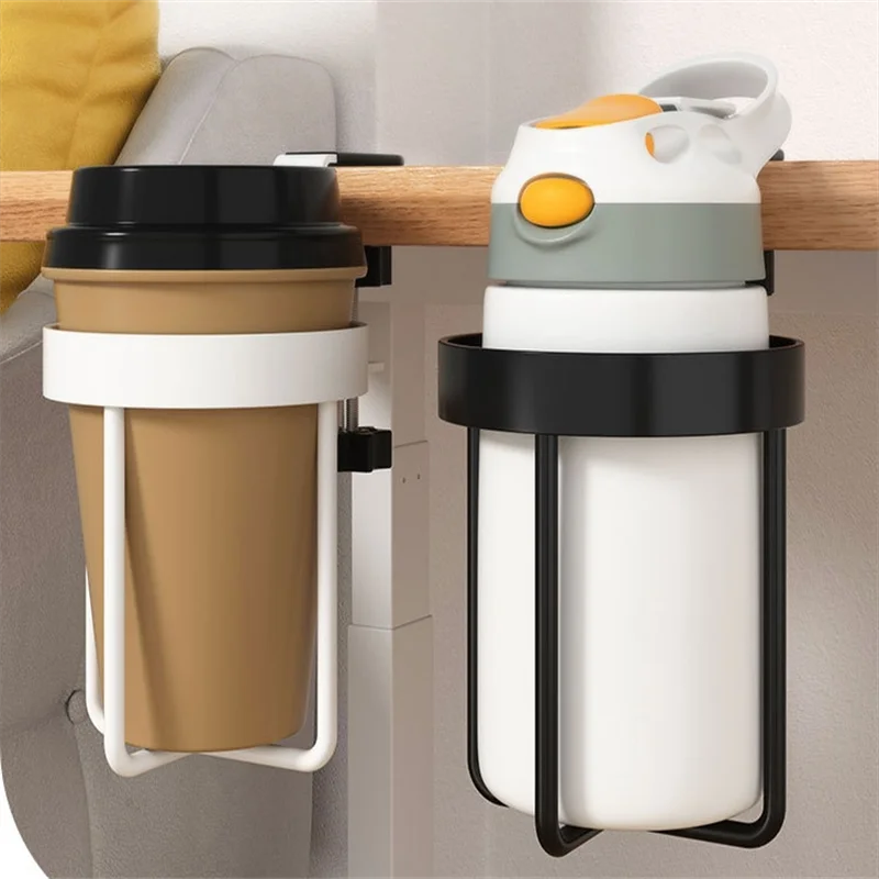 1PC Desk Cup Holder Shelf Universal Fixed Cup Holder For Coffee Mugs Water Bottles Cup Clamp Holder At The Table Storage Rack