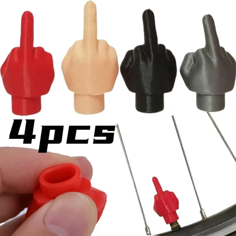 Car Middle Finger Styling Tire Valve Cap Personality Decor Wheel Nozzle Dustproof Waterproof Tyre Valve Stem Caps Accessories