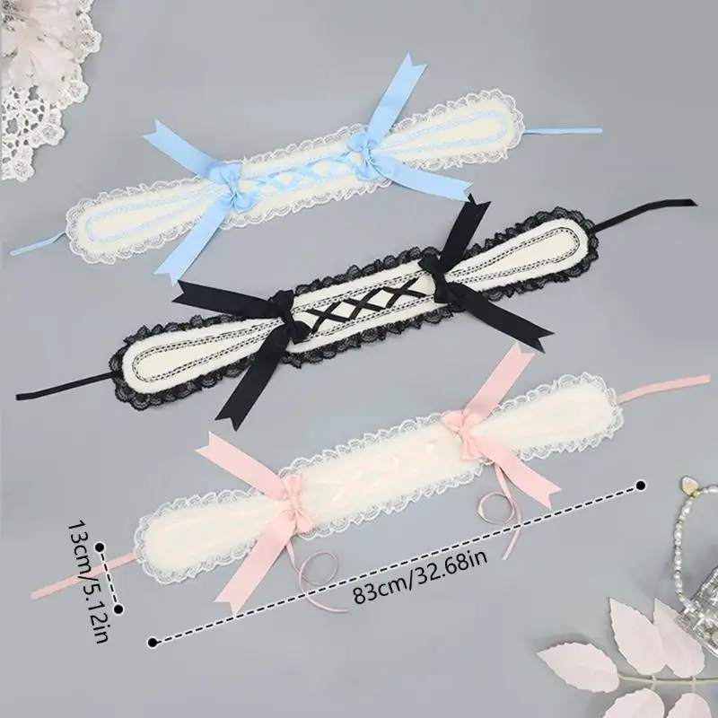 أنيقة الرباطين الأذنب أذني الأذنين مع تصميم القوس للأزياء للأزياء إلى الأمام هالوين وأغطية رأس أنيمي خادمة.