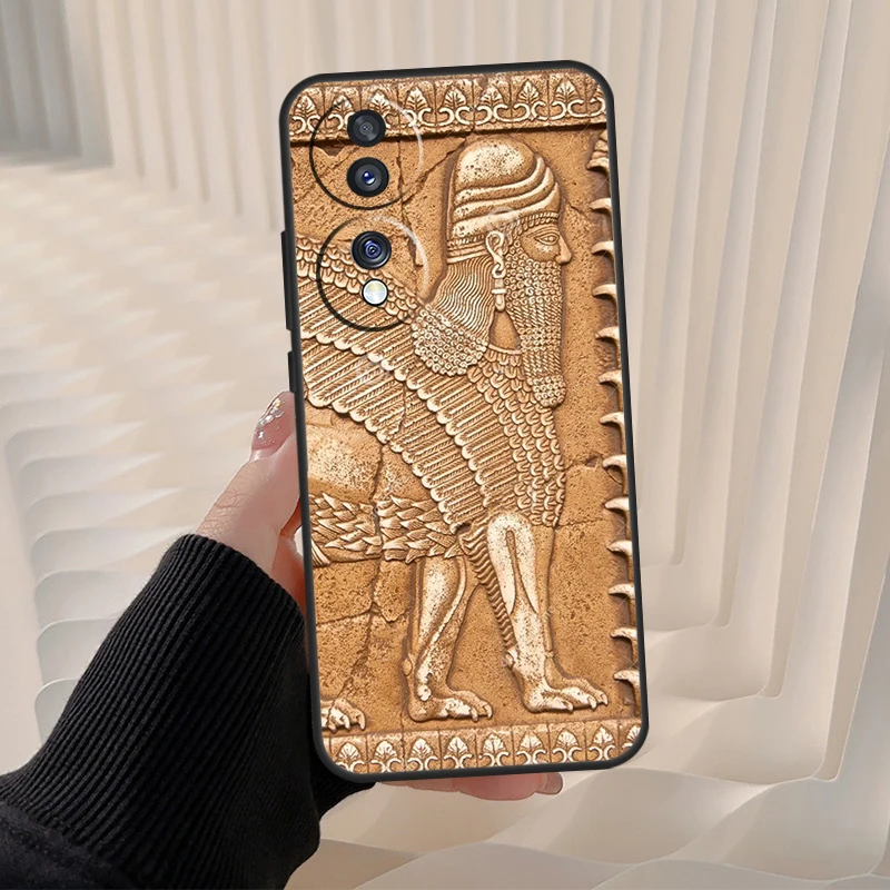 Assyrian Statue lamassu Art Case For Honor Magic 5 Lite Pro X6a X7a X8a X9a X8 X9 8X 9X Honor 10 50 70 90 Lite Cover