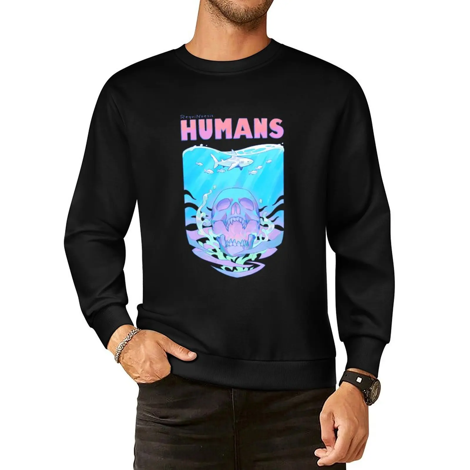 

HUMANS Pullover Hoodie japanese style mens designer clothes autumn new products men clothing hooded sweatshirts