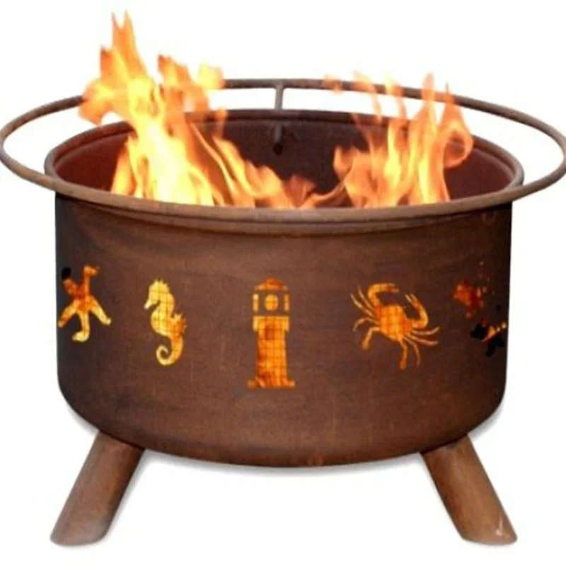 Corten steel  Outdoor Backyard BBQ Brazier Fire Pit with Chimney Firepit  factory direct sale