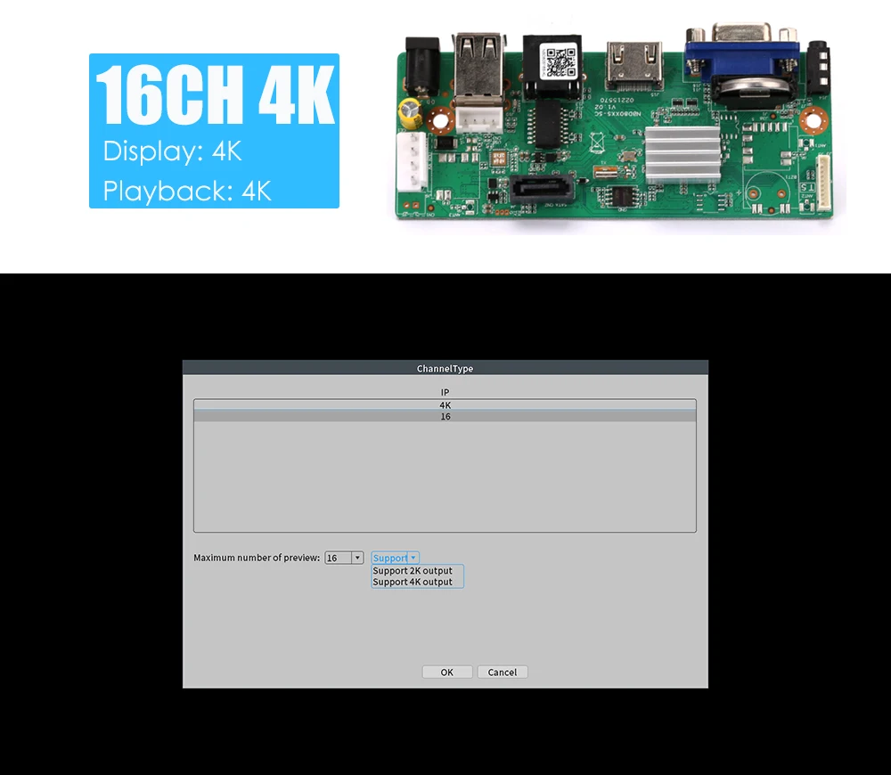 Imagem -03 - Network Video Recorder para Detecção de Rosto Cctv 10ch 16ch Chip Mstar 4k Nvr Placa-mãe H.265 Mais 2mp 3mp 5mp 8mp Câmera ip Suporte