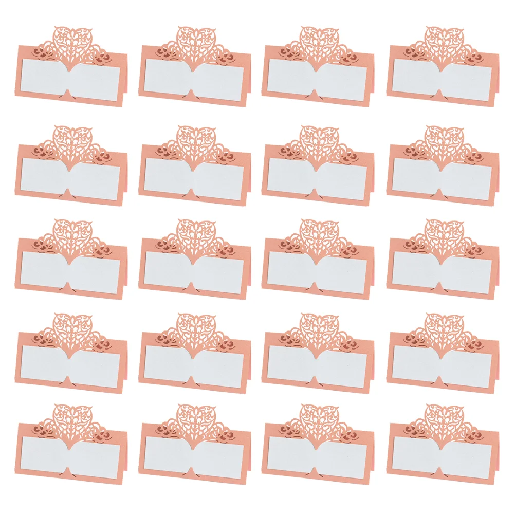 

50 Pcs Picture Wedding Place Name Card Hollow Out Seat Placement Cards Teepee Tent