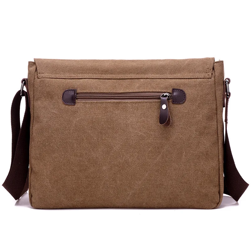 Weysfor Fashion Solid Canvas Messenger Satchel Bags Buckle Casual Portable Shoulder Bag Korean Trend Simple Pack For Men