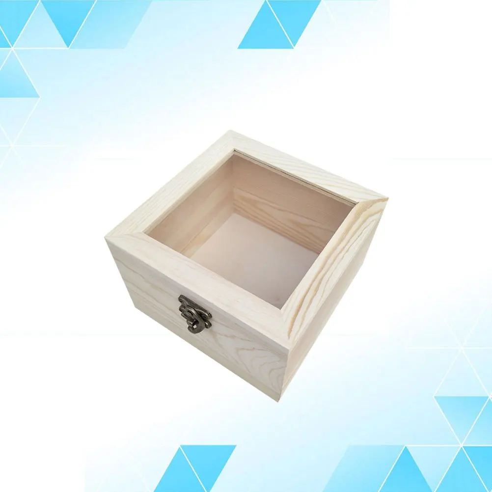 

Wooden Gift Case for Eternal Flowers 20x20x12cm Light Yellow Premium Unfinished DIY Box Vintage Style Decorative Storage