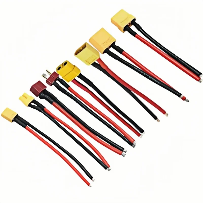 1 Paar XT60 XT30 XT90 T-Stecker (männlich/weiblich) mit 10 cm Kabel, 12/14/16AWG Silikonkabel für RC Lipo-Akku