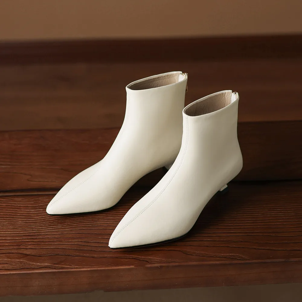 Aucegi موضة جلد طبيعي حذاء من الجلد كعب عالي مكتنز النساء الخريف الشتاء أشار تو فستان الحفلات أحذية كبيرة الحجم 34-42 #3