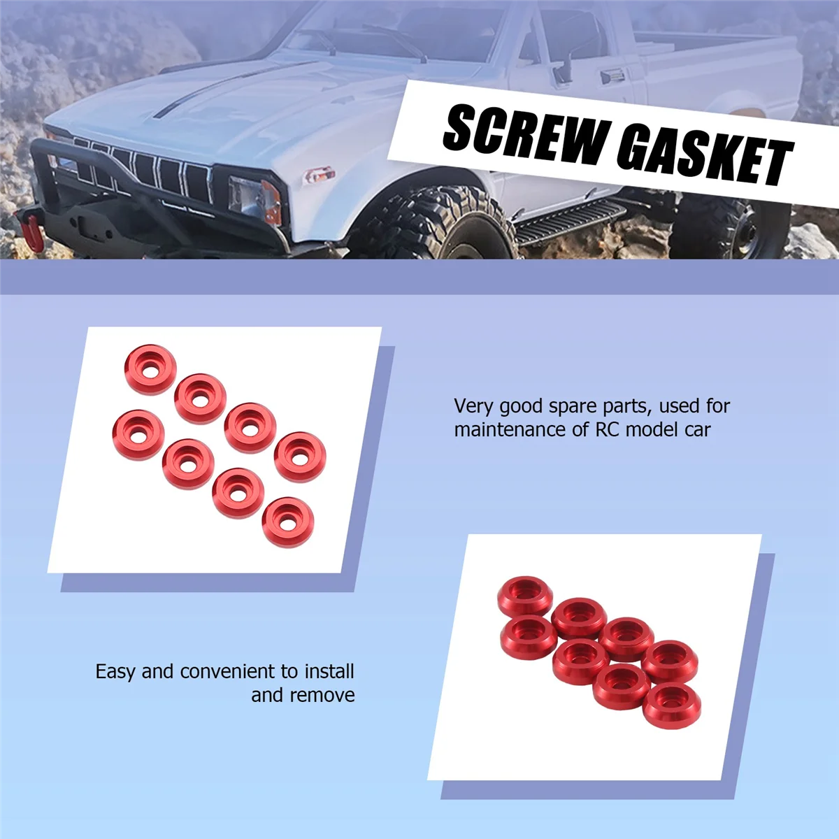 BFYL-8 шт. металлический шатун, винт, прокладка, шайба, подставка для WPL C14 C24 C34 C44 MN D90 D91 D99S RC автомобиля, красный