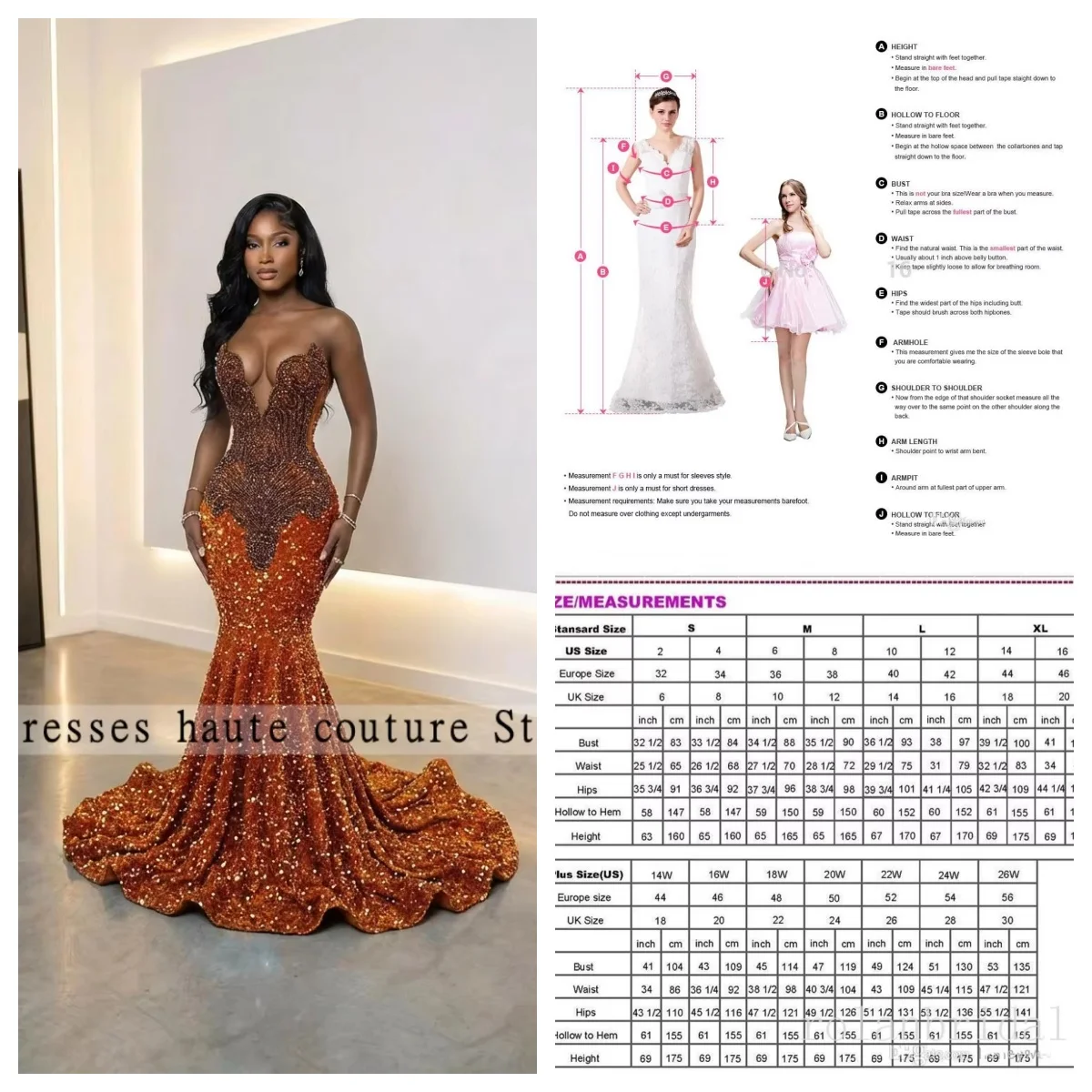 

Stunning Strapless Orange Brown Prom Dresses Sequined Applique Mermaid Long Train Formal Red Carpet Gown For Women Customized
