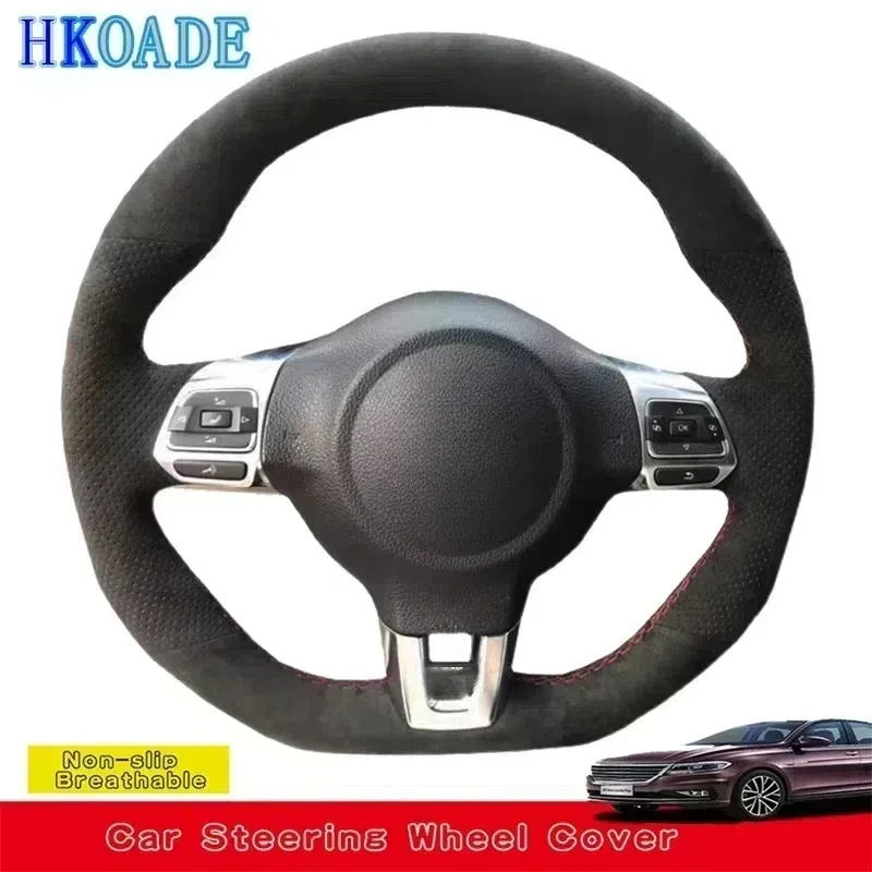 

Customize Suede Leather Car Steering Wheel Cover For Volkswagen Golf 6 GTI MK6 / Polo GTI / Scirocco R Passat CC Car Interior