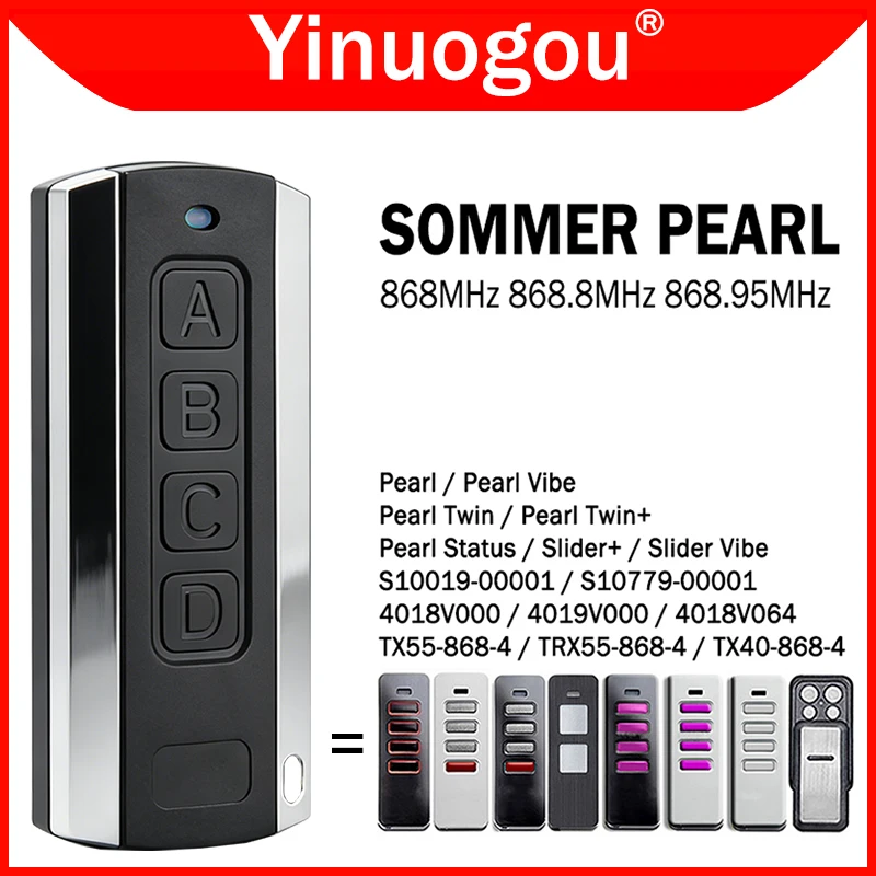

SOMMER Pearl Vibe Twin Status TX55-868-4 TRX55-868-4 4018V000 4019V000 Garage Door Remote Control 868MHz for SOMloq2 Gate Opener