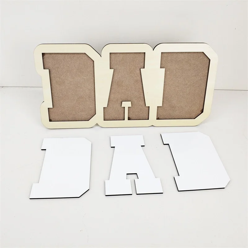 4pcs/lot Free shipping Sublimation BlanksDouble splint MDF Father's Day phase board sublimation Ink Transfer Print DIY Gift