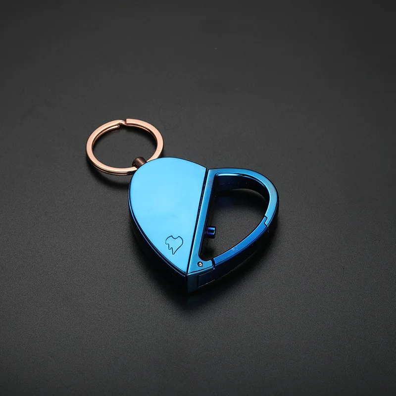 EDC Portable Multifunctional Love Charging Pendant Keychain Lighter Outdoor Metal Cigarette Lighter Fashion Creative Gifts