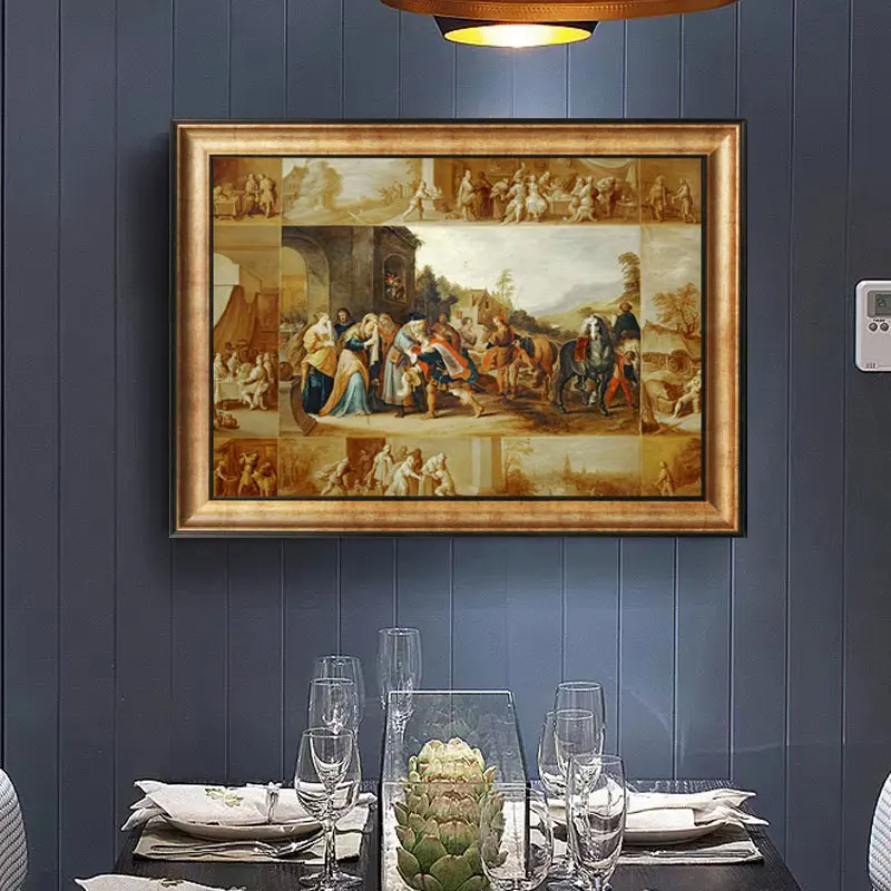 

Vintage Canvas Prints 《 The Last Supper》Famous Oil Painting Classic Wall Art Artwork Decorative Picture for Room Home Décor