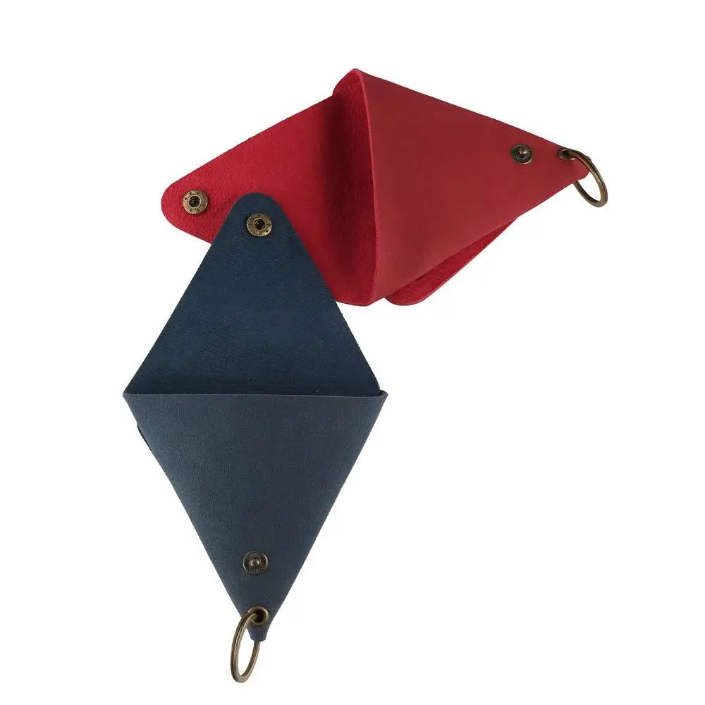 Korean Style PU Leather Coin Purse Solid Color Coin Purse Small Item Bag Wallet Earphone Storage Bag Triangle Coin Purse Travel