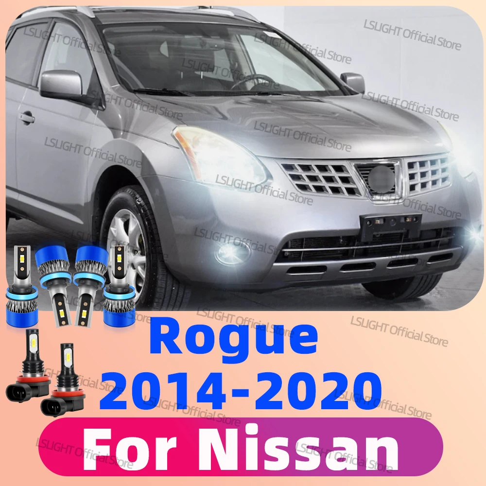 

2/6 шт. светодиодные лампы для Nissan Rogue 2014-2020 2015 2016 2017 2018 2019 лампы для фар 3570 CSP 6000K комплект противотуманных фар 12 В