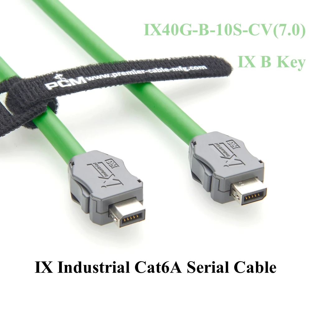 IX Industrial Cat6A Serial Cable IX40G-B-10S-CV(7.0) IX B Key to IX B Key Double Shielded SFTP Cable for Machine Vision