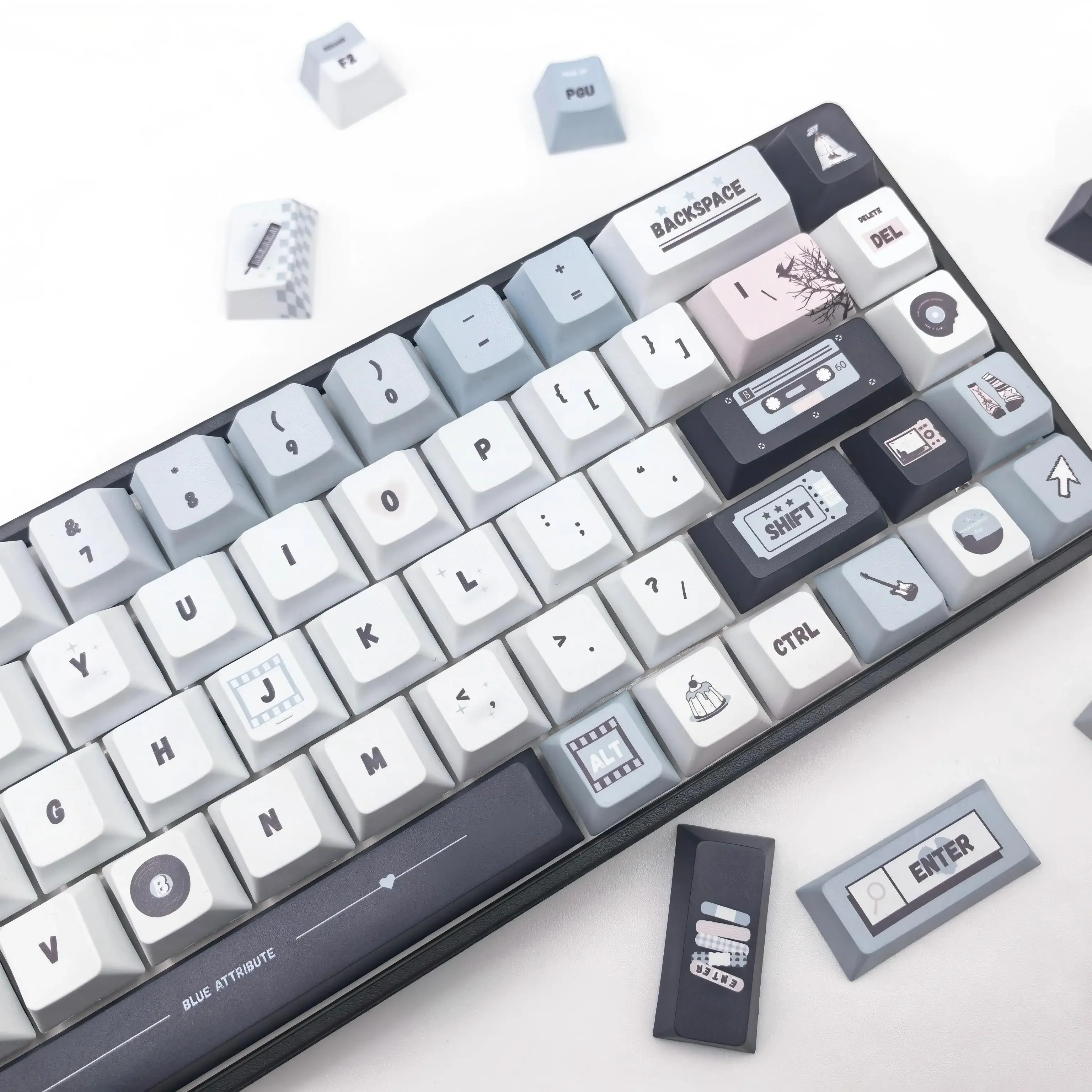 

Music rhythm keycap PBT sublimation original custom 87 mechanical keyboard personalized wooting