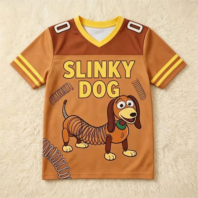 Kids Rex Football Jersey T‑Shirt Toy Story Print Short Sleeve Sport Tee Boys Girls Cartoon Anime Sportswear Casual Children Tops view 6