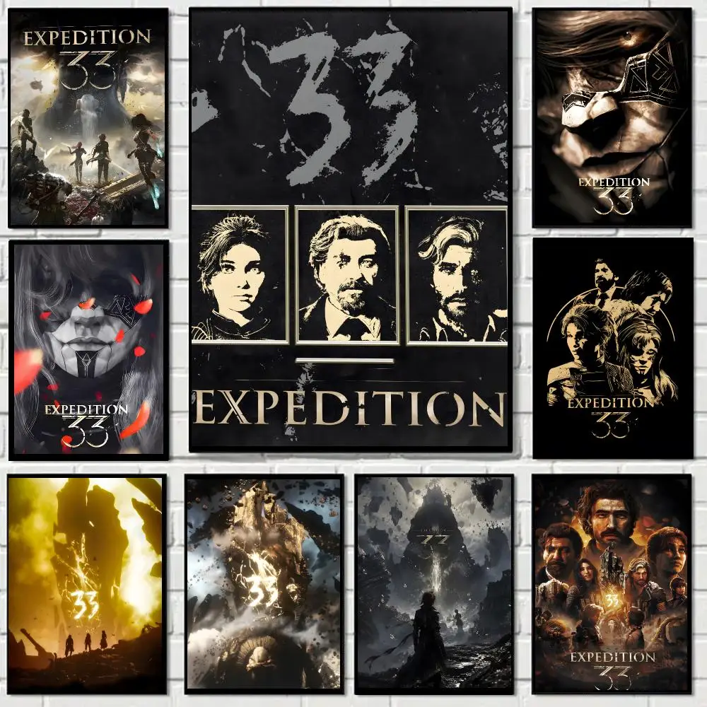 Expedition 33 Game Trendy Poster Self-adhesive Advanced Aesthetic Printing Paper Wall Art for Living Room Home Decor