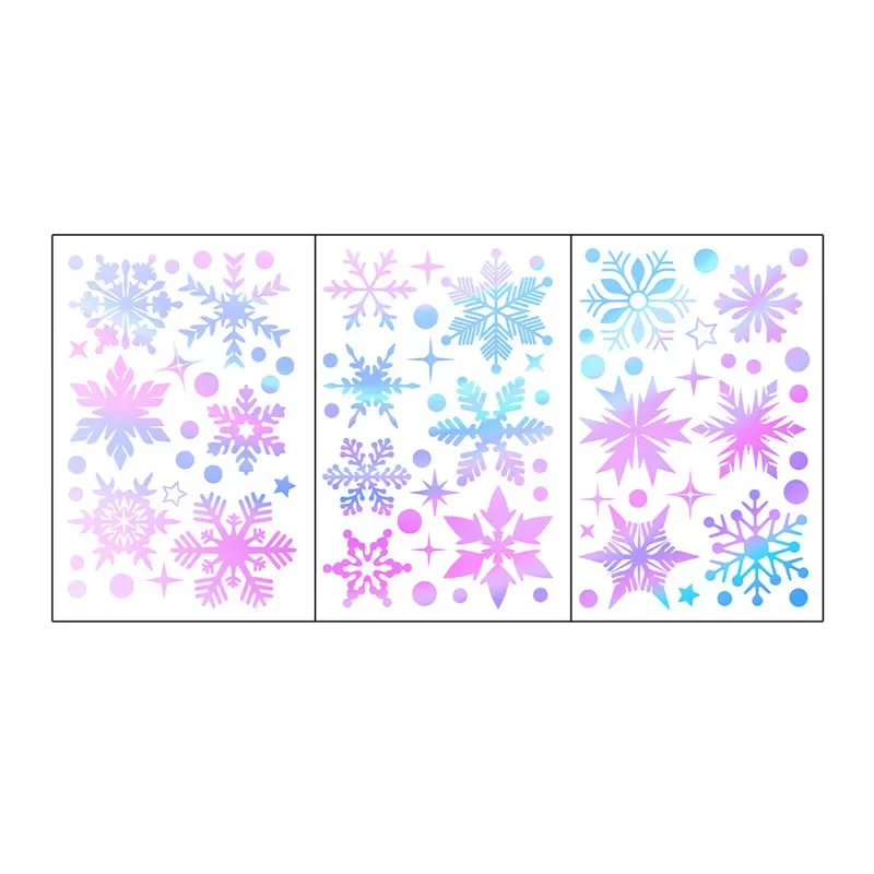 Luminous Colorful  Snowflakes Wall Sticker Christmas Glass Window Home Decoration Decals Glow In The Dark  Festival Mural Decor