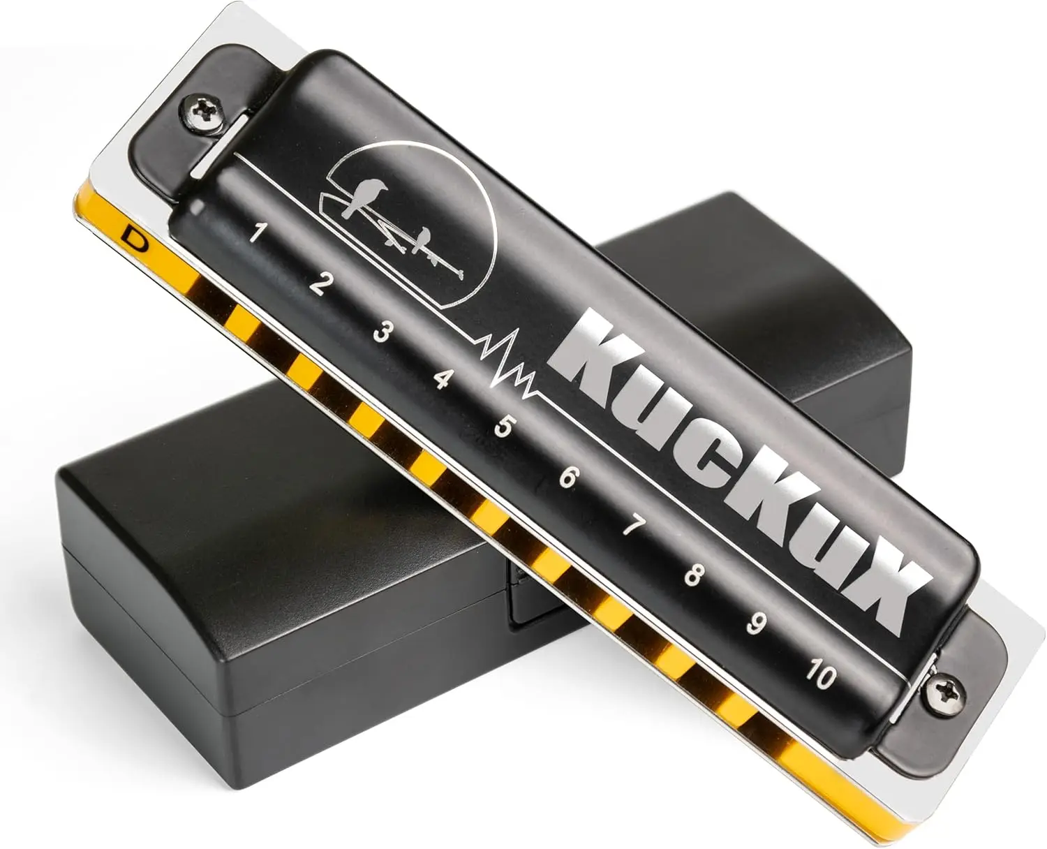 

Diatonic Harmonica in D Key, 10 Holes 20 Tones Blues Mouth Organ with Phosphor Bronze Reeds for Beginners and Adults