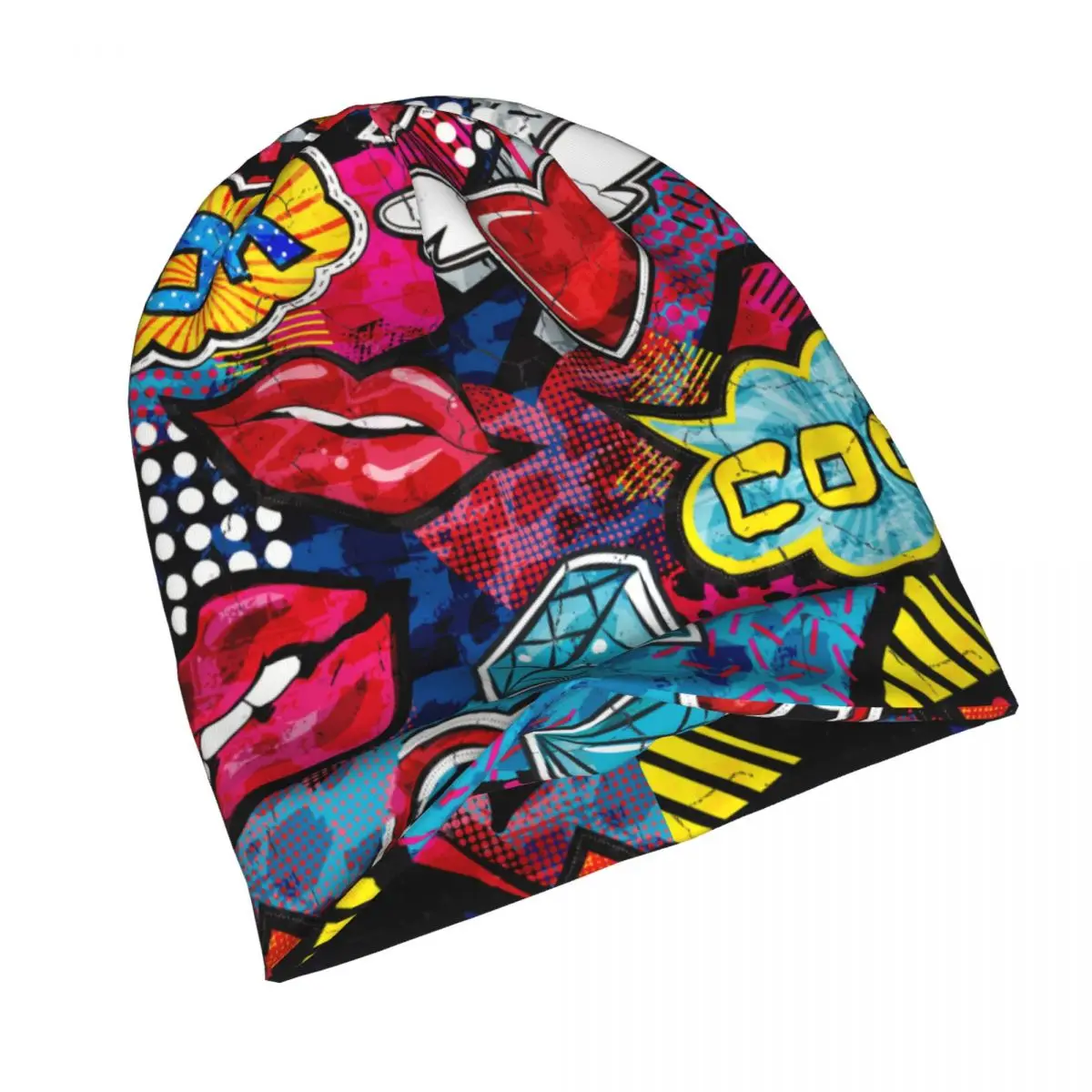 Graffiti Art Pattern Skullies Beanies Outdoor Hats Graffiti Style Graphic Urban Thin Bonnet Hipster Caps Men Women's Earmuffs