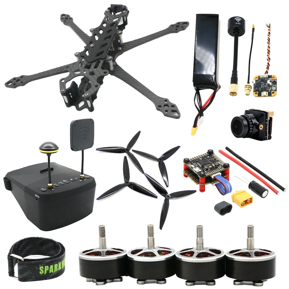 7 inch 295mm Carbon Fiber Drone F4 V3 Flight Control 50A ESC 1500KV Motor 1300mW 5.8G 40CH VTX ELRS 22.2V 3300mah Battery