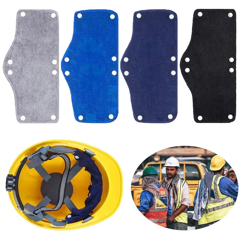 Snap-On Helmet Lining Pad Cotton Sweat Absorbing Helmet Accessories Black/Blue/Gray/Dark Blue Helmet Sweat Band Work Place