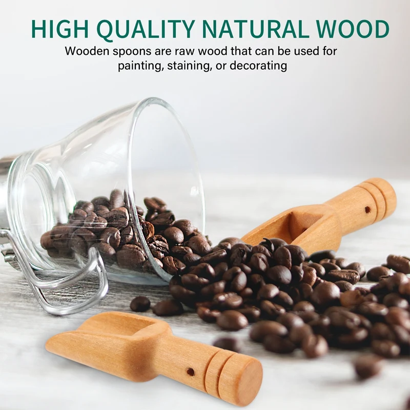 

30 Pcs Mini Wooden Spoon, Mini Bath Salt Spoon, Wooden Candy Spoon, Washing Powder Spoon Spoon Set Baby Spoon-A42I