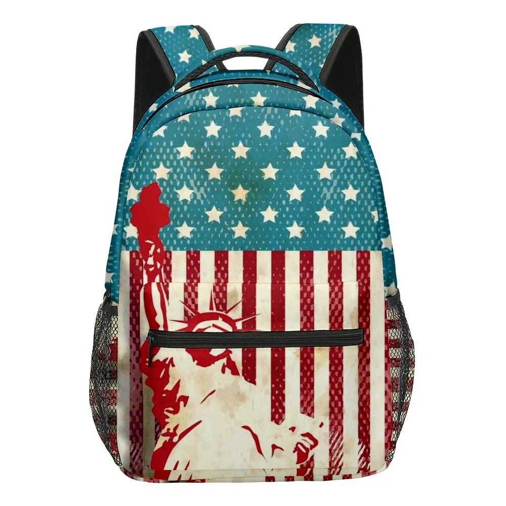 Classic American Independence Day student Bookbag Notebook Backpacks 3D Print Oxford Waterproof Boys/Girls Travel Backpacks