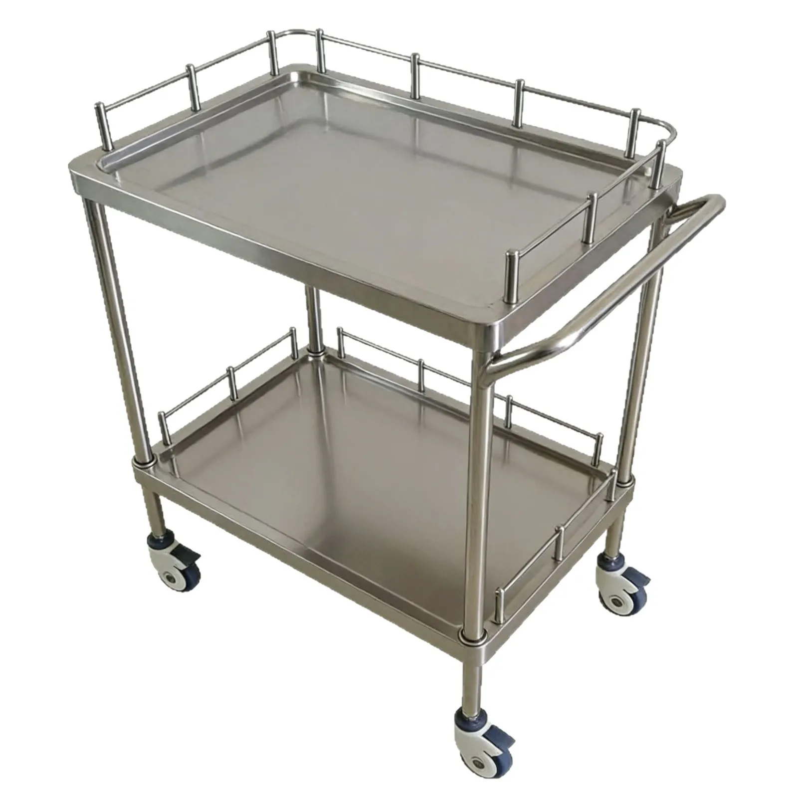 

Stainless steel medical trolley for clinics - nurse's two-layer dressing cart, treatment cart, beauty salon oral surgery storage