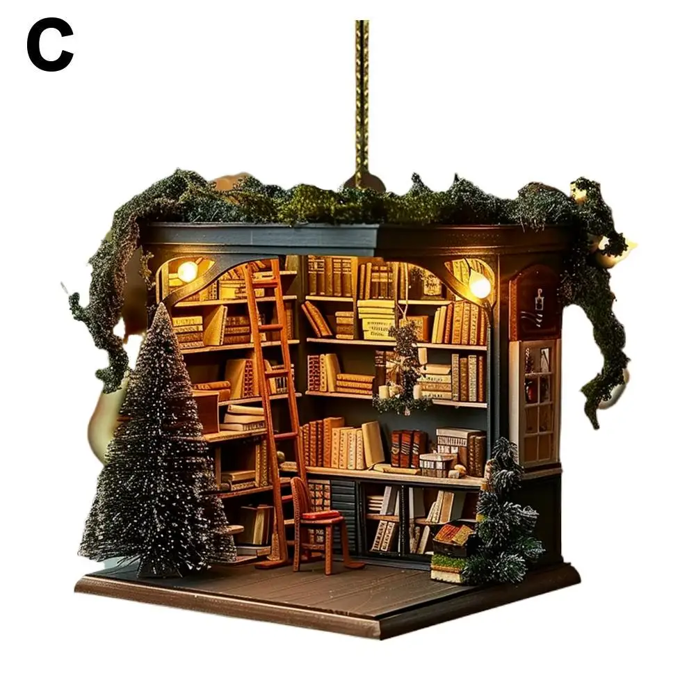 Christmas Bookstore Ornament Book Lover Christmas Ornament Tree Curtain Book Christmas Bead Book Christmas Ornament Tree E4C2