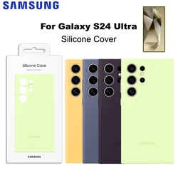 Original For Samsung Galaxy S24 Ultra Silky Silicone Cover Luxury Soft Touch For Galaxy S24Ultra Anti-Shock Protection Shell