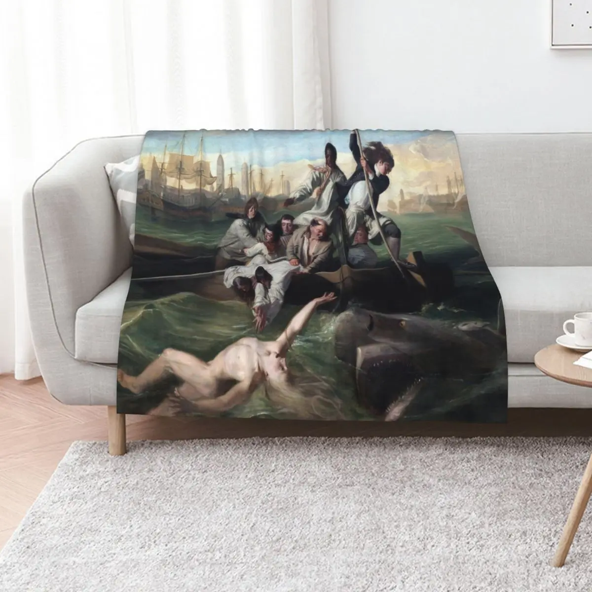 

John Singleton Copley Watson and the Shark Throw Blanket Blankets For Bed heavy to sleep warm for winter Multi-Purpose Blankets