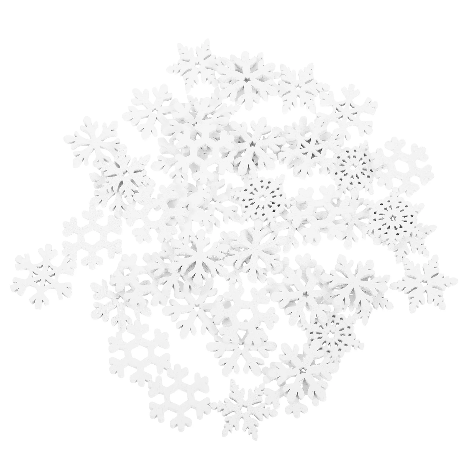 50 قطعة الثلج الخشبية 20 مللي متر لم تنته DIY بها بنفسك شجرة عيد الميلاد زينة معلقة لوازم الحرفية رقاقات الثلج الخشبية علامة خشبية فارغة