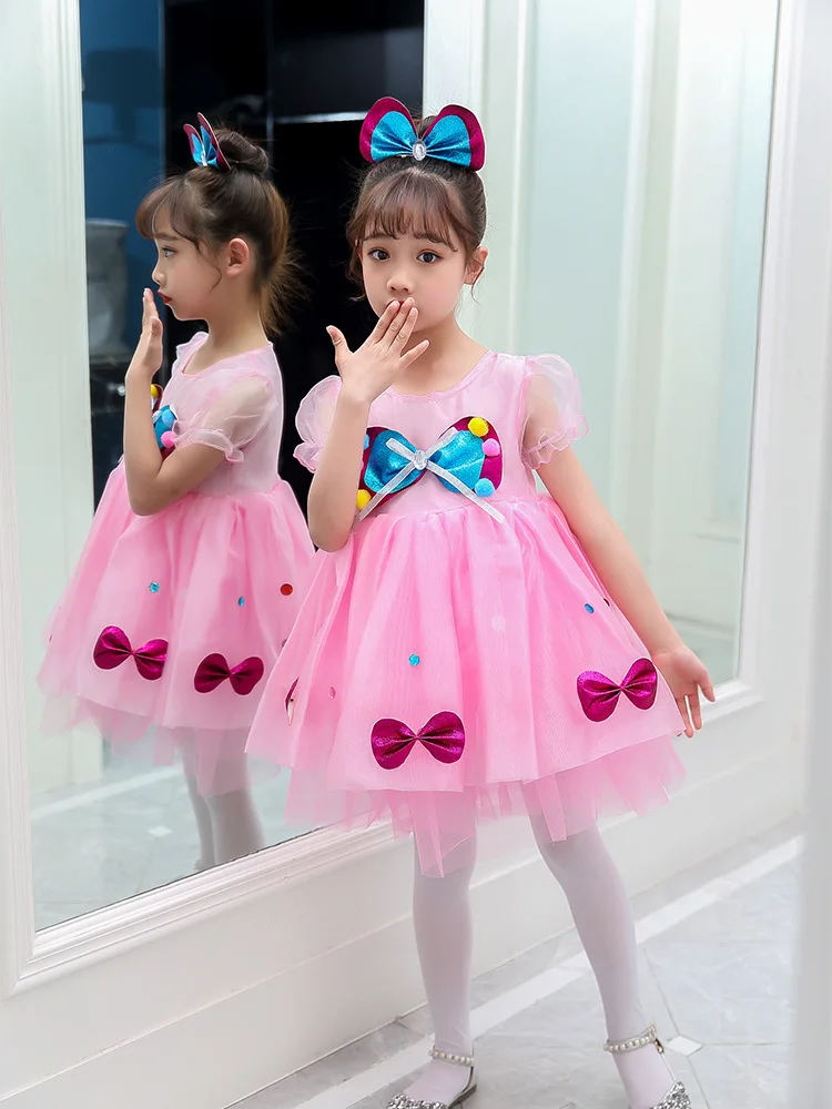 

Children's performance costumes, kindergarten dance costumes, girls' fluffy gauze dresses, cute baby butterfly dresses, performa