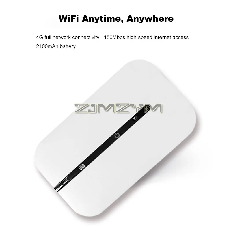 4G LTE ポータブルモバイル WiFi ホットスポットルーター 150Mbps SIM カード 2100mAh ワイヤレスインターネットルーター車旅行用