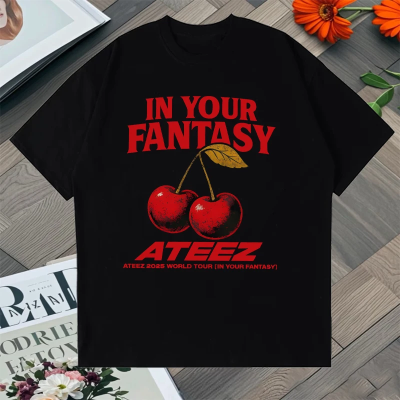 

Trend ATEEZ 2025 World Tour Graphic Printed 100% Cotton Loose Tee shirt Men Women short sleeve t-shirt Unisex Street Hip Hop Top