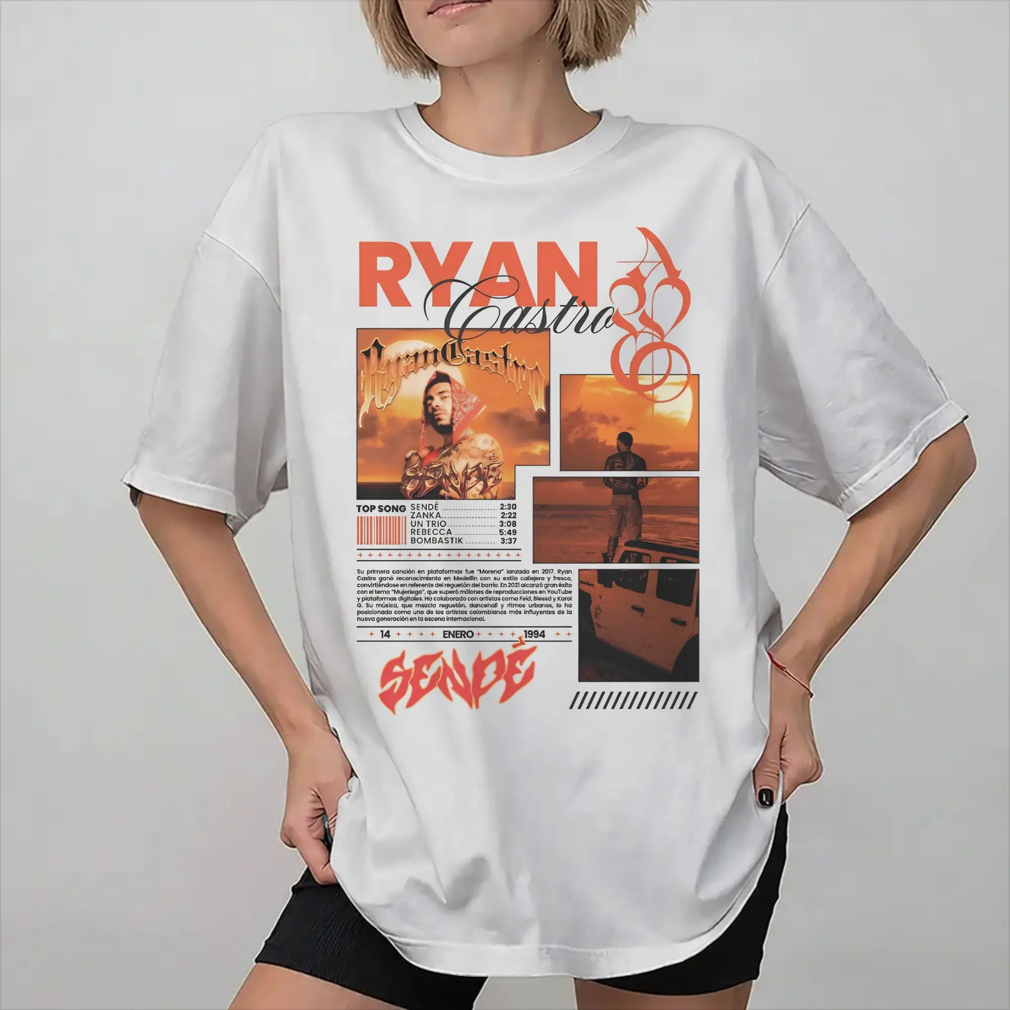 Mens Womens Ryan Castro Sende Latam Album Tour 2026 T Shirt Cotton Graphic Printed Tee Shirts  Clothing Outfits