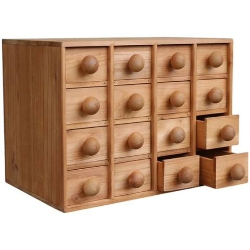 Creative Mushroom Drawer Vintage Wood Storage Cabinet Home Decoration