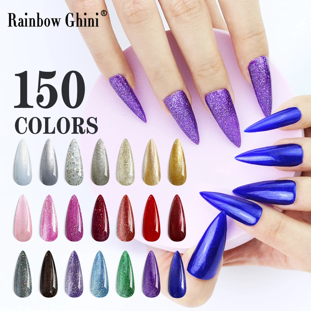 Rainbow Ghini 150 Cores Série Nail Gel Polonês Colorido Glitter Lantejoulas Gel UV LED Gel Nail Art Manicure DIY Design Vernizes