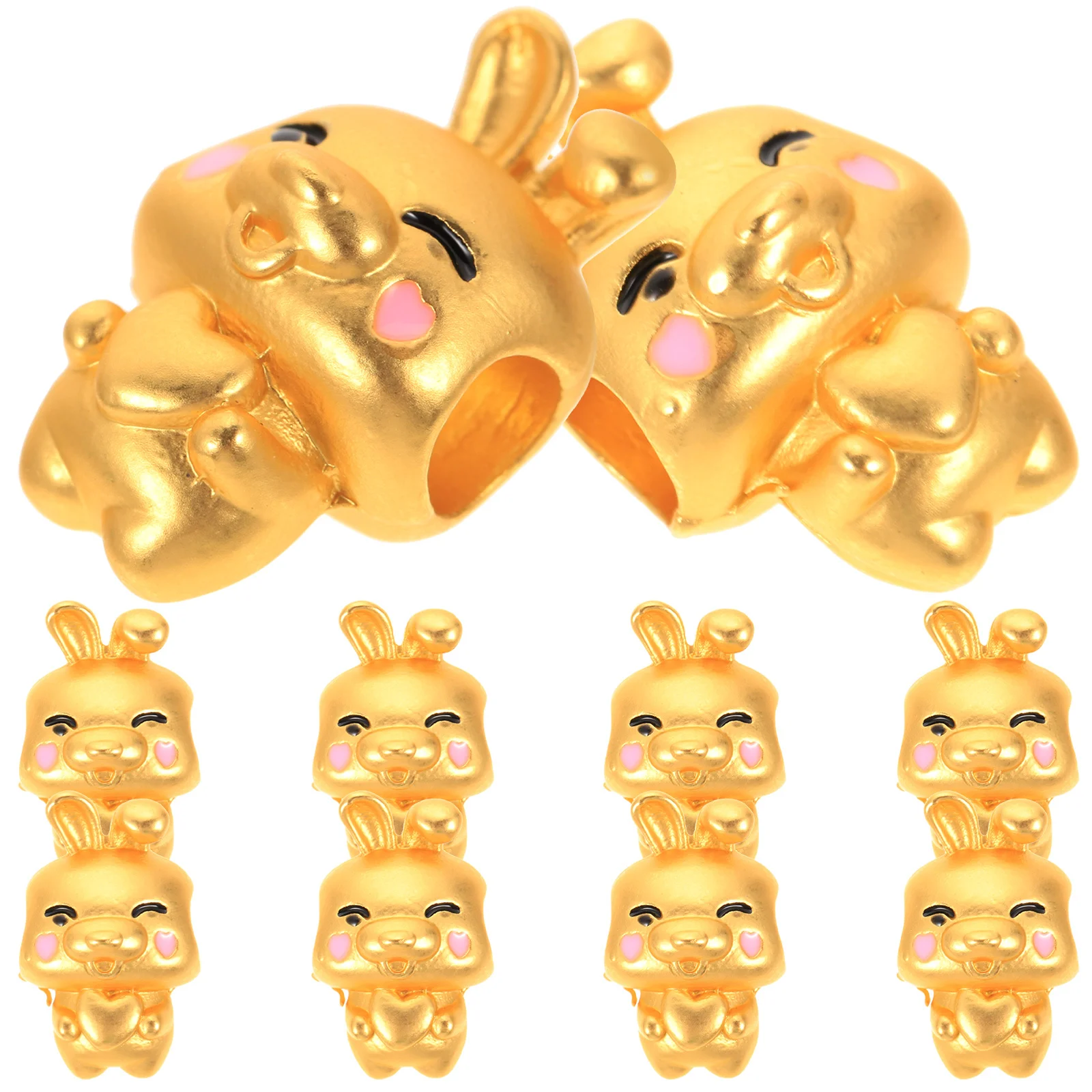 

10Pcs Alloy Jewelry Spacer Beads for Bracelet Necklace Hair Ties Making Accessories Rabbit Necklace Beads