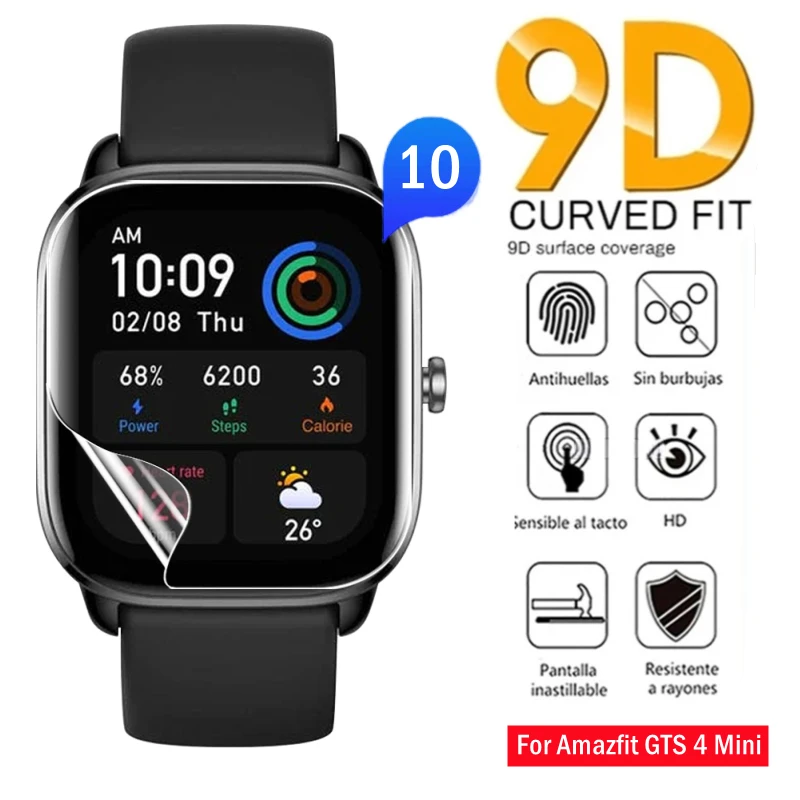 1-10 قطعة فيلم بولي يوريثان لينة ل Amazfit GTS 4 4Mini حامي الشاشة المضادة للخدش هيدروجيل فيلم ل Huami Amazfit GTS 4 Smartwatch