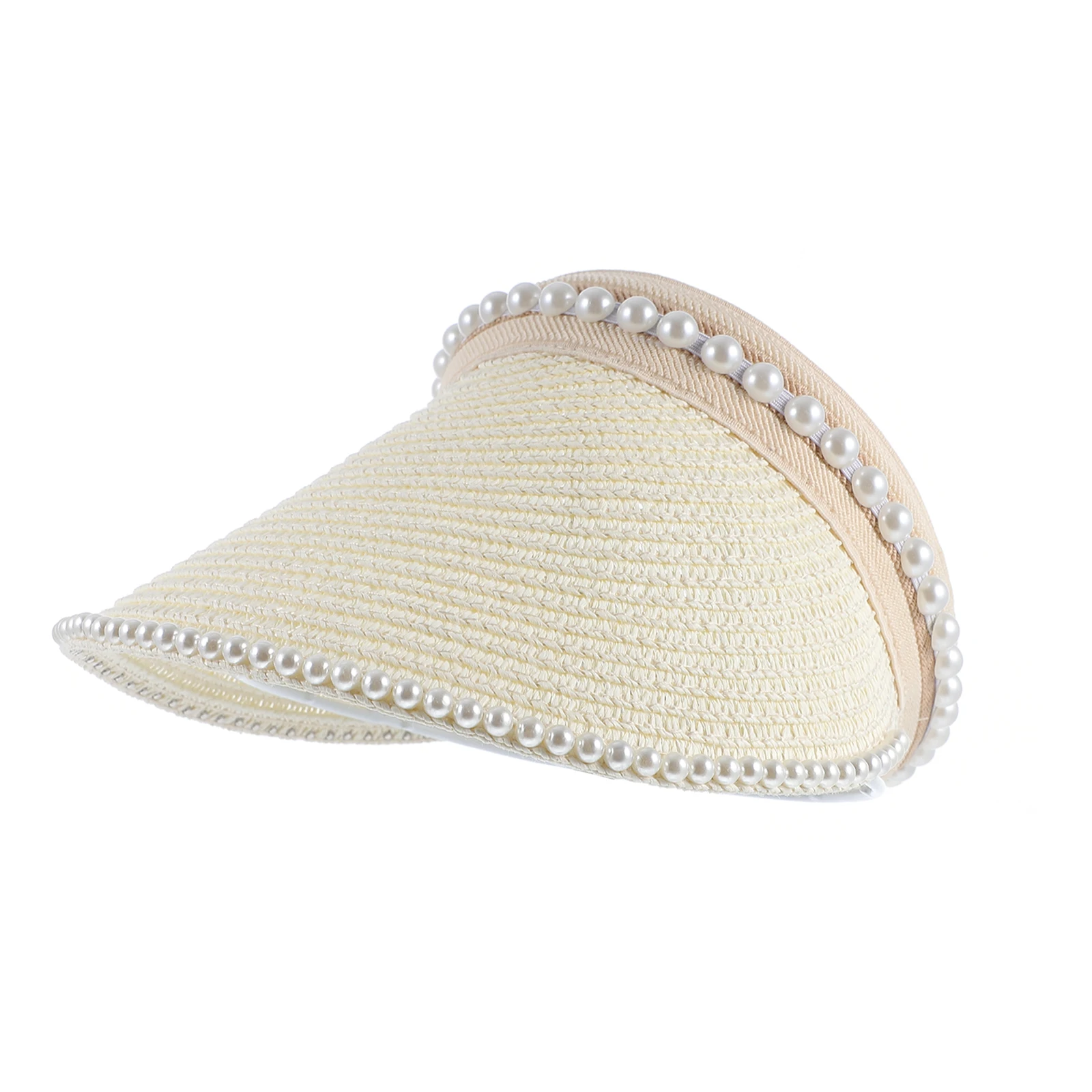 

Women Sun Hat Wide Brim Hollow Beach White Imitation Straw Caps Visor Summer Fashion Stylish Travel Outdoor Protection