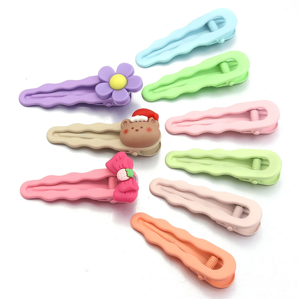 10 teile/los Metall Haarnadeln 5,8 cm Bunte Hohl Welle Haar Clip Haarspangen Einstellung Basis Süße Barrettes Für DIY Haar Zubehör