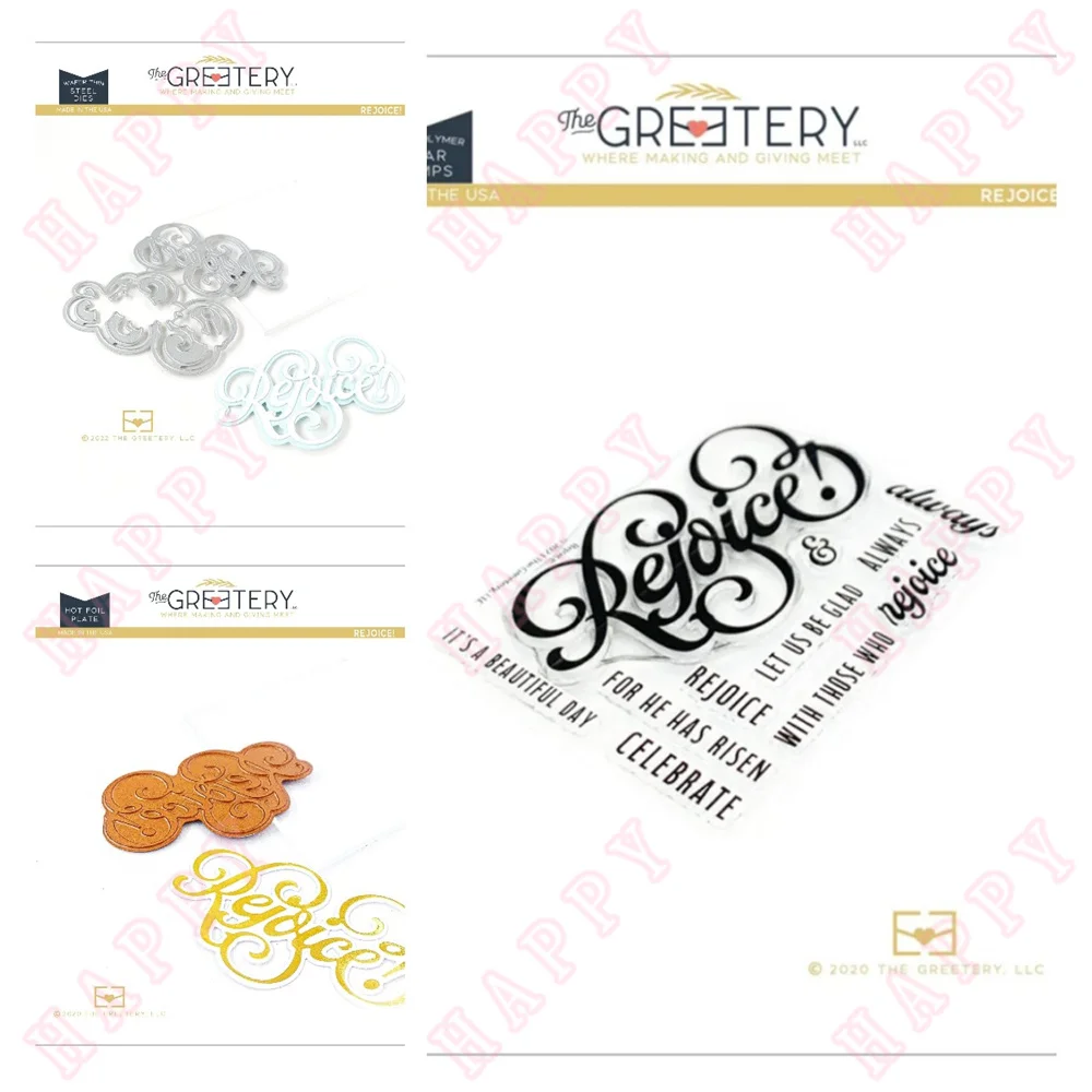 

New Metal Cutting Dies Stamps Hot Foil Spring Rejoice For DIY Scrapbook Diary Decoration Paper Craft Embossing Greeting Template