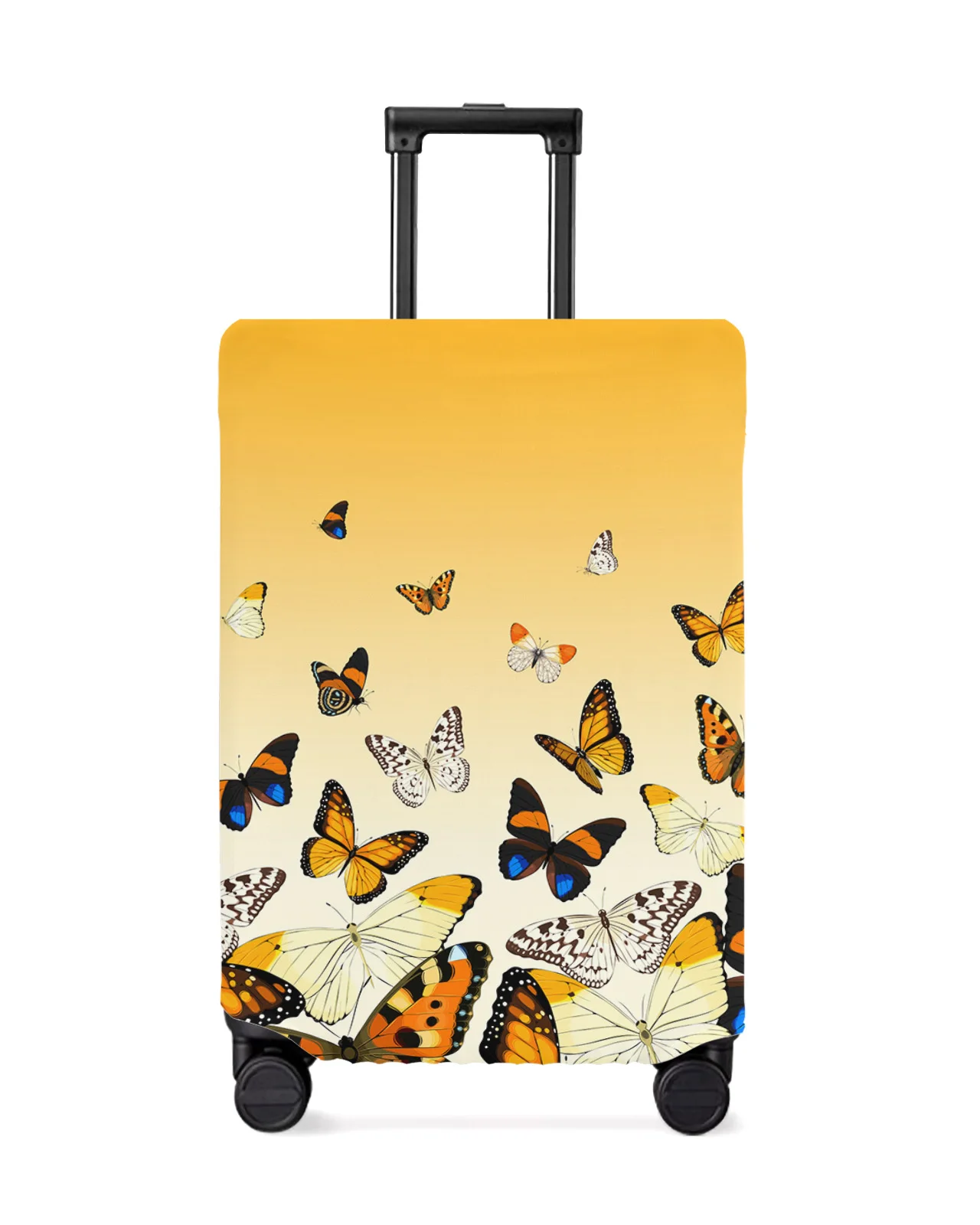 

Pastoral Butterfly Orange Gradient Luggage Cover Stretch Baggage Protector Dust Cover for 18-32 Inch Travel Suitcase Case